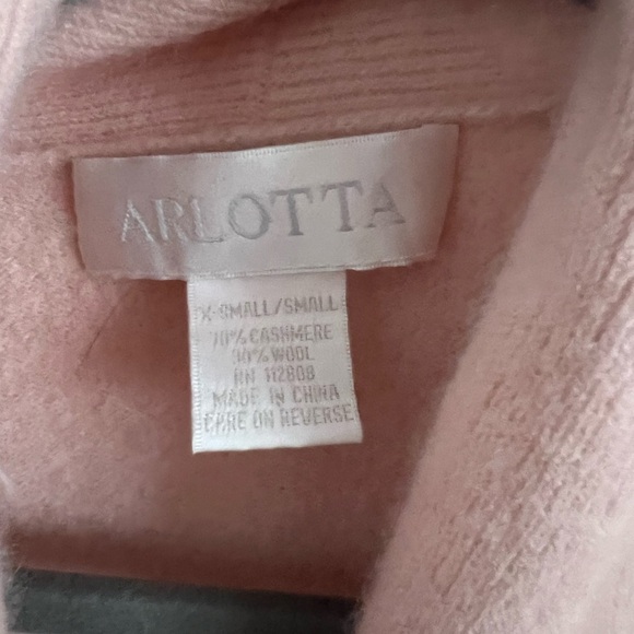 Arlotta Cashmere and Wool Pink Robe, X Small - Picture 5 of 5